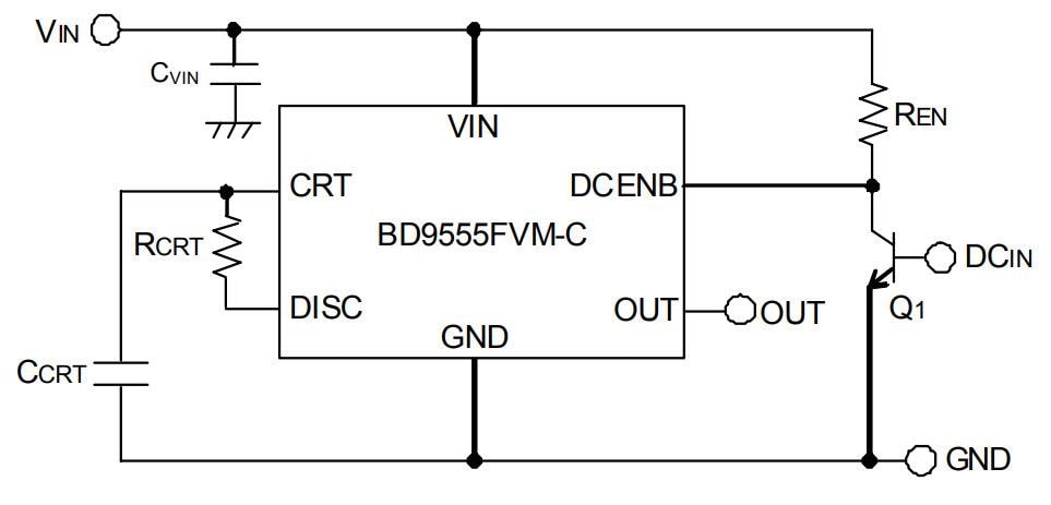 アプリケーション回路図 - ROHM Semiconductor BD9555FVM-CタイマIC